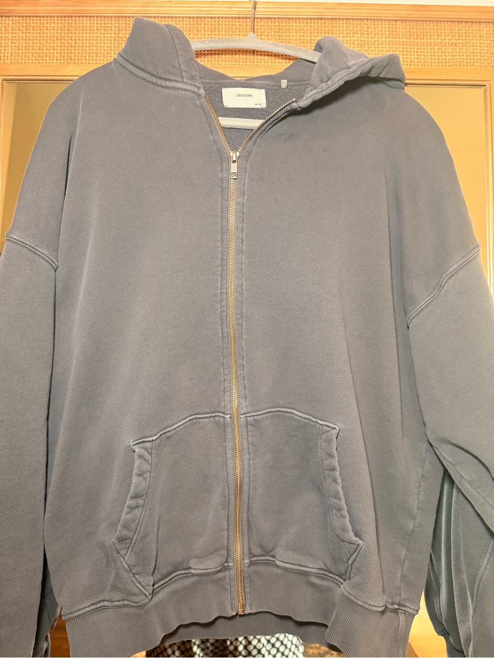 Joah Brown NICE Oversized Zip Hoodie in Wash Black - Picture 12 of 13